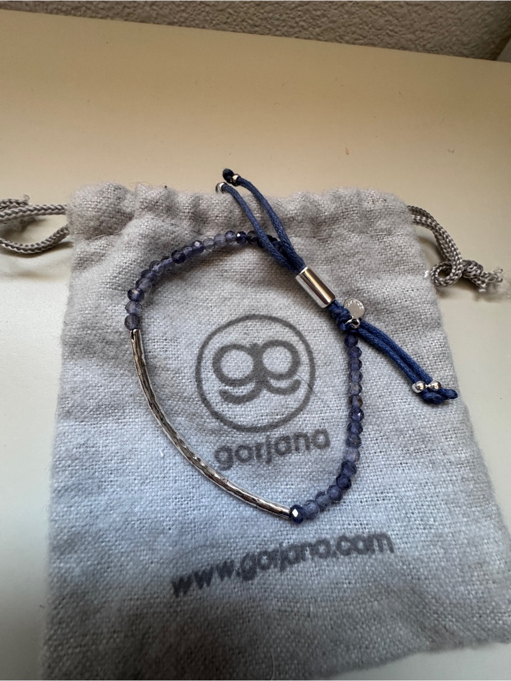 gorjana Blue Beaded power gemstone Adjustable Bracelet